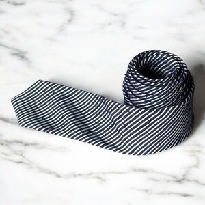 J. Crew Textured English Silk Tie Microstripe fisherman’s grey handmade in USA